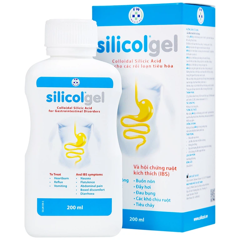 Gel dùng để uống Silicolgel Colloidal Silicic Acid 200ml dùng cho các rối loạn tiêu hóa, ợ nóng, trào ngược