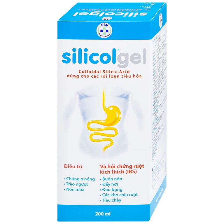 Gel dùng để uống Silicolgel Colloidal Silicic Acid 200ml dùng cho các rối loạn tiêu hóa, ợ nóng, trào ngược