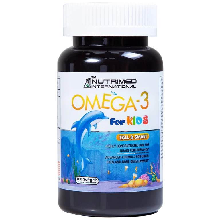 Viên uống Omega-3 For Kids Nutrimed giúp trẻ phát triển trí não, thị lực (100 viên)