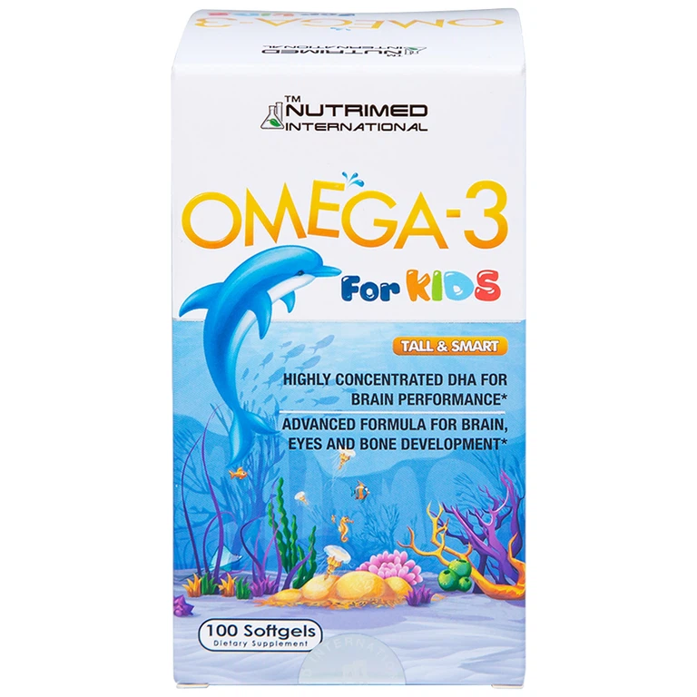 Viên uống Omega-3 For Kids Nutrimed giúp trẻ phát triển trí não, thị lực (100 viên)