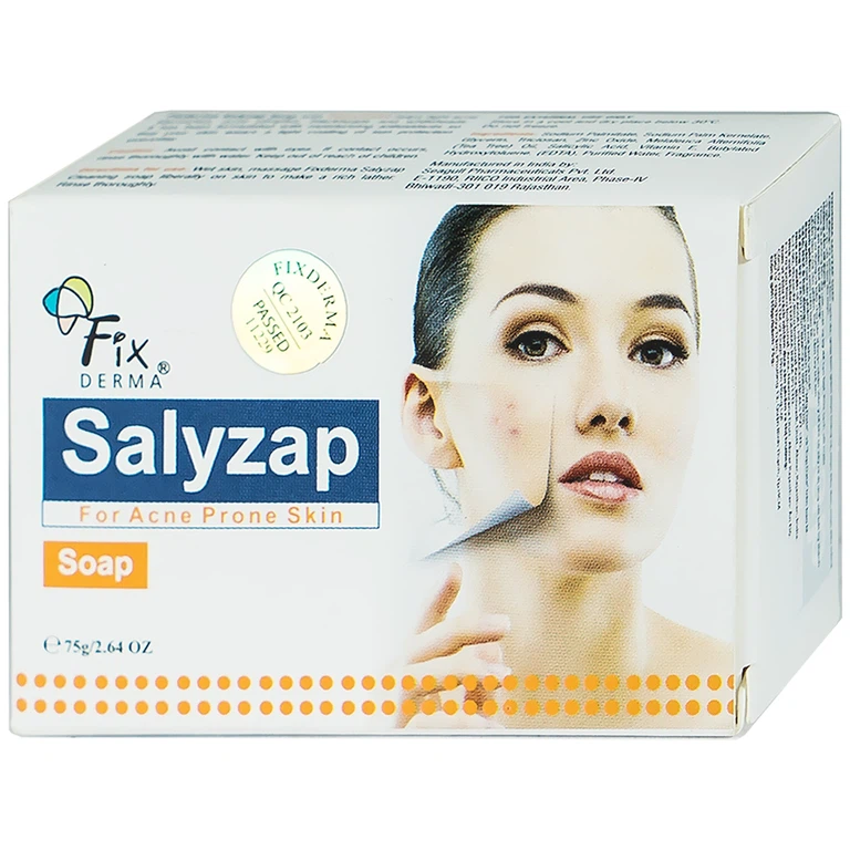 Xà phòng Fixderma Salyzap Soap làm sạch da, giảm mụn trứng cá, mụn đầu đen (75g)