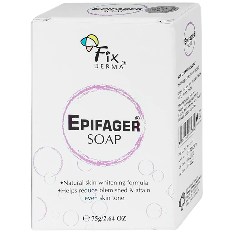 Xà phòng Fixderma Epifager Soap  làm sạch da, làm mờ vết thâm, đốm nâu, vết nám, tàn nhang (75g)