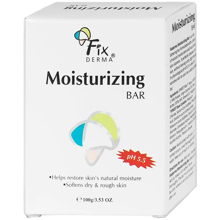 Xà phòng Fixderma Moisturizing Bar làm sạch da, dưỡng da và giữ ẩm làm da mềm mịn (100g)