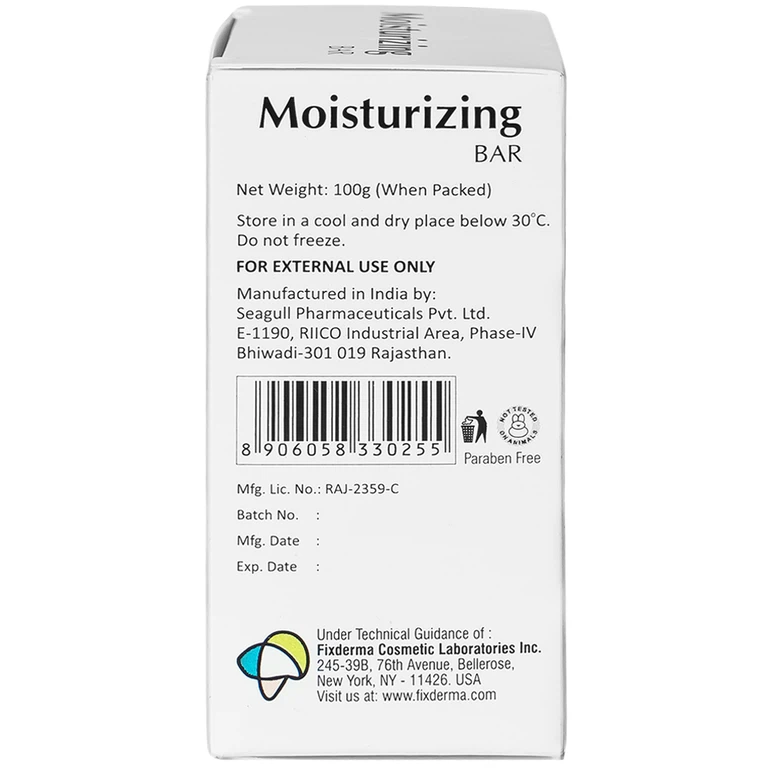 Xà phòng Fixderma Moisturizing Bar làm sạch da, dưỡng da và giữ ẩm làm da mềm mịn (100g)