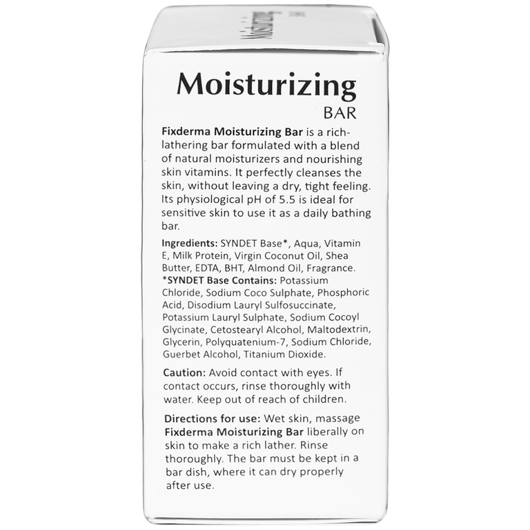 Xà phòng Fixderma Moisturizing Bar làm sạch da, dưỡng da và giữ ẩm làm da mềm mịn (100g)
