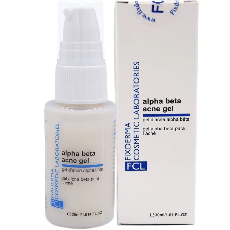 Gel Fixderma FCL Alpha-Beta Acne dành chăm sóc da mụn, hạn chế mụn trứng cá, mụn đầu đen (30ml)