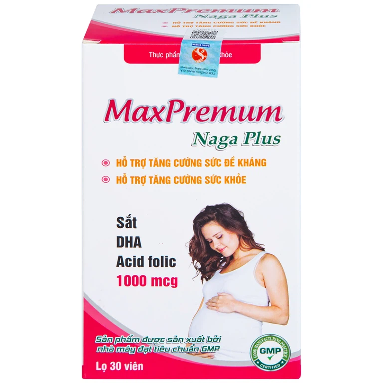 Viên uống MaxPremum Naga Plus Vesta hỗ trợ tăng sức khỏe, đề kháng cho thai phụ (30 viên)