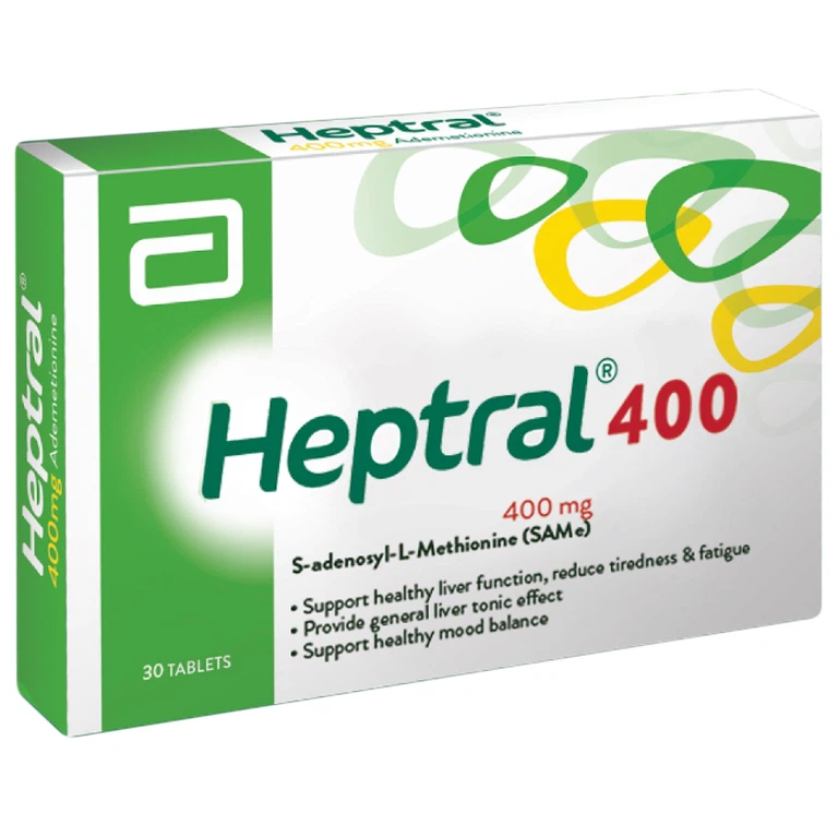 Viên uống Heptral 400 Abbott hỗ trợ tăng cường chức năng gan (3 vỉ x 10 viên)