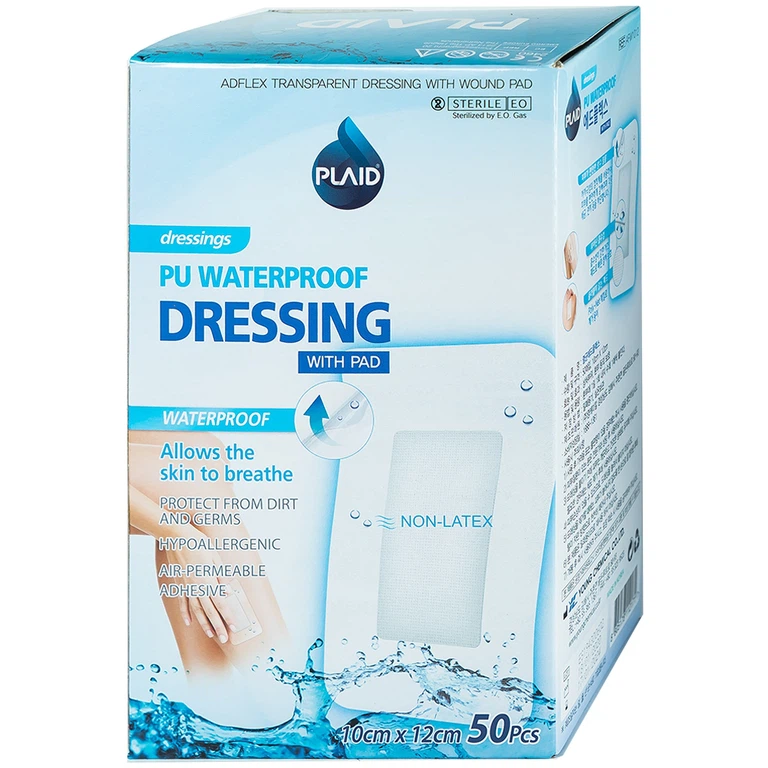 Băng gạc vô trùng không thấm nước Sterile Adflex (With-Pad) (10cm x 12cm) Young Chemical hỗ trợ bảo vệ vết thương (50 miếng)