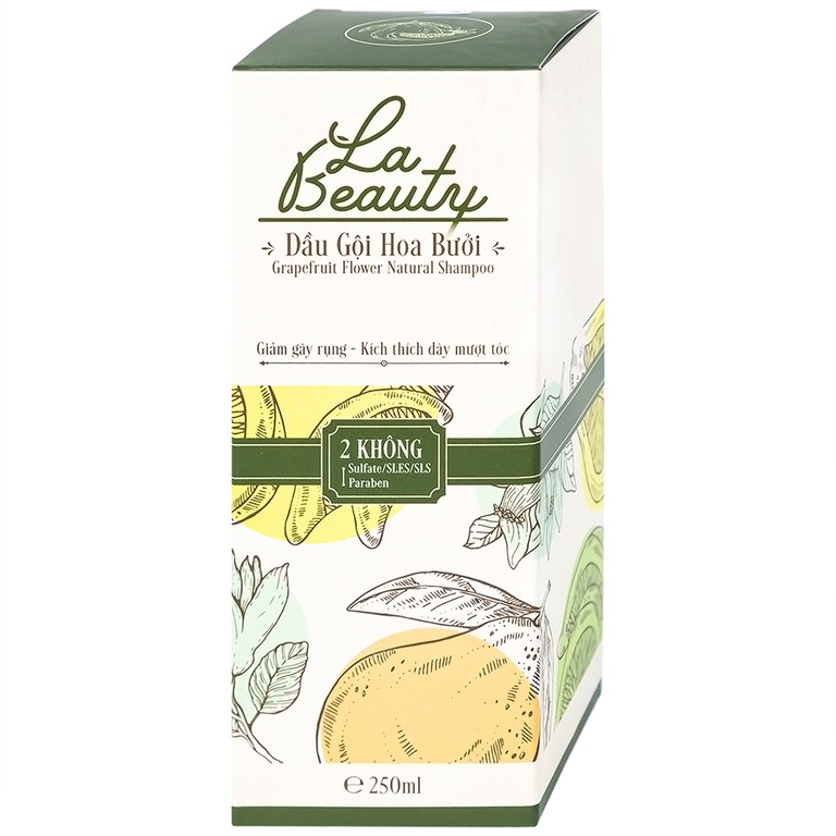 Dầu gội hoa bưởi La Beauty giảm gãy rụng, kích thích dày mượt tóc, loại bỏ nhờn, ngăn nấm và gàu (250ml)