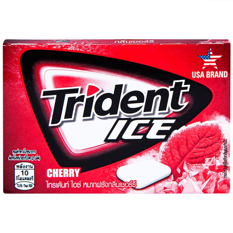 Kẹo gum Trident Ice Vị Cherry làm sạch răng miệng, loại bỏ mảng bám gây sâu răng (8 viên)
