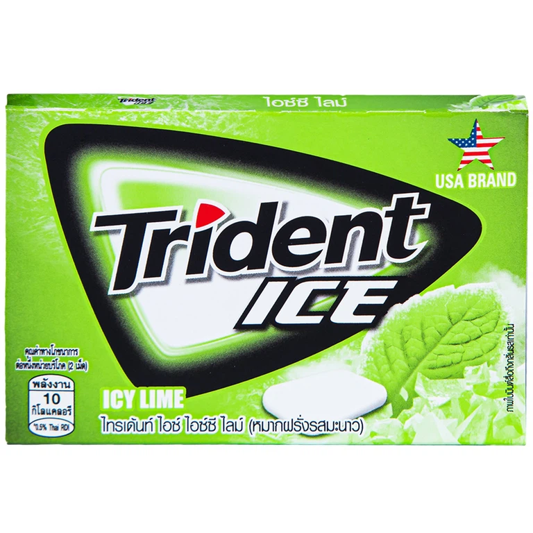 Kẹo gum Trident Ice Vị Chanh làm sạch răng miệng, loại bỏ mảng bám gây sâu răng (8 viên)