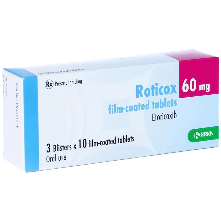Thuốc Roticox 60mg KRKA giảm viêm xương khớp (3 vỉ x 10 viên) 