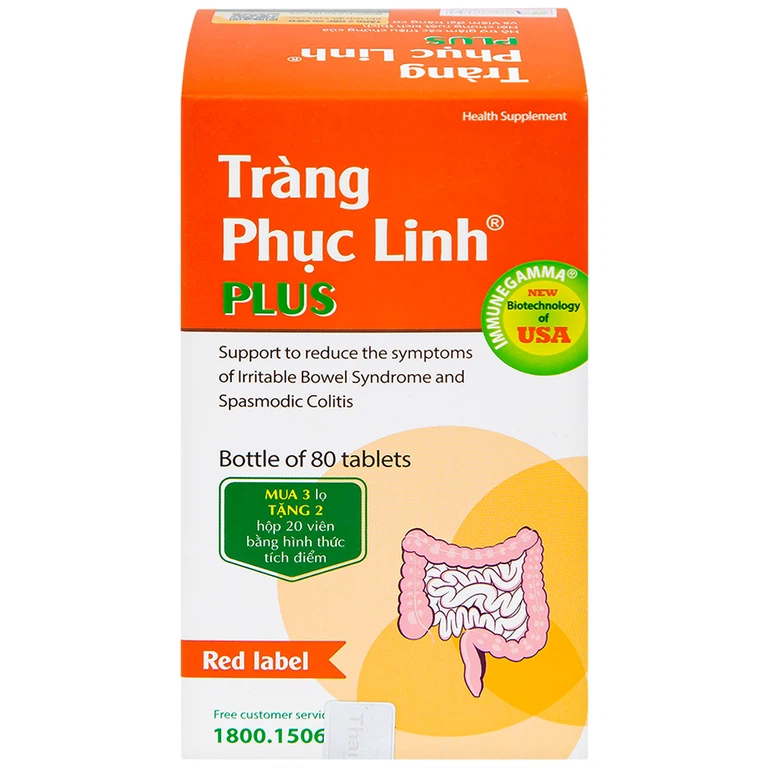 Viên uống Tràng Phục Linh Plus Thái Minh hỗ trợ giảm các triệu chứng của hội chứng ruột kích thích (80 viên)