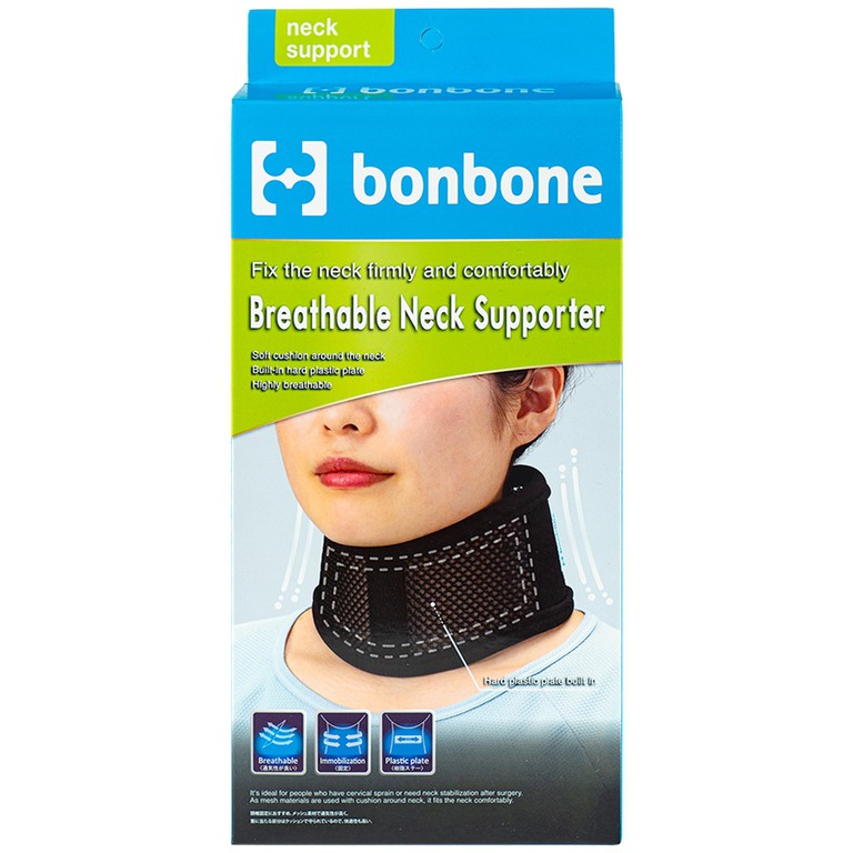 Đai nẹp cổ thoáng khí size L Bonbone Breathable Neck Supporter hỗ trợ cố định cổ