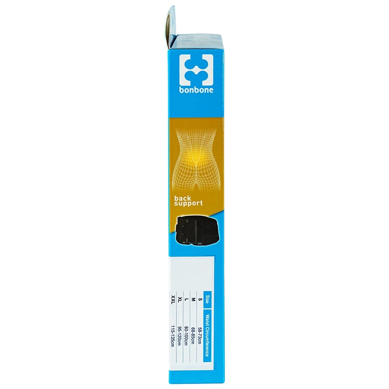 Đai lưng hỗ trợ cột sống size S (58-73cm) Bonbone Pro Hard Slim màu đen hỗ trợ điều trị đau thắt lưng