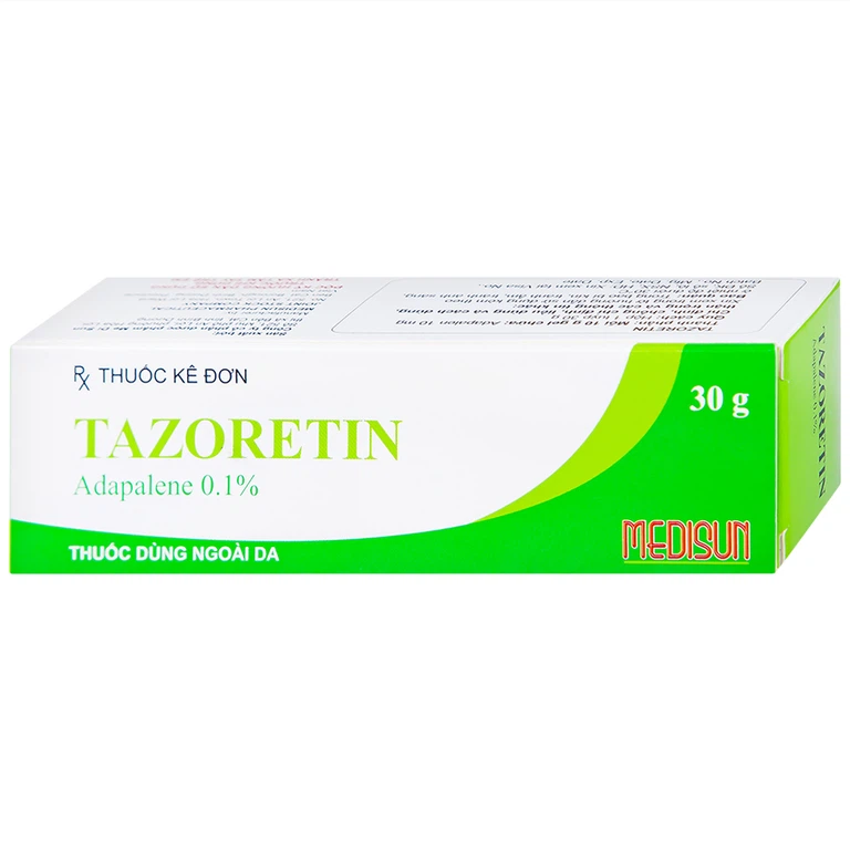 Gel bôi ngoài da Tazoretin điều trị mụn trứng cá vừa và nhẹ (30g) 