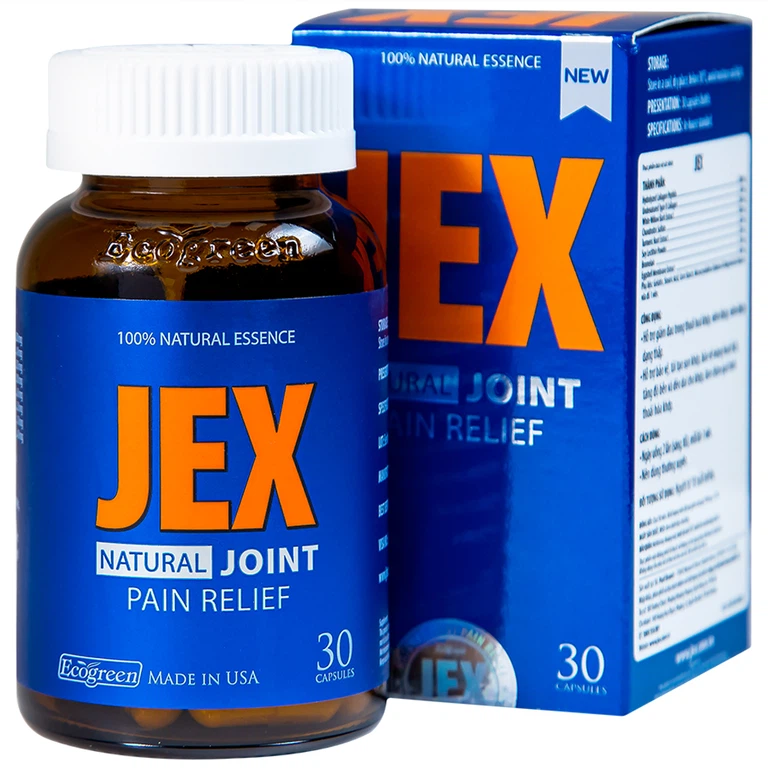 Viên uống Jex Natural Ecogreen hỗ trợ giảm đau trong thoái hoá khớp, viêm khớp (30 viên)