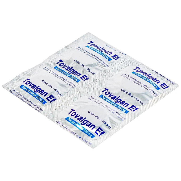 Viên sủi Tovalgan Ef Trường Thọ Pharma giảm đau, hạ sốt (5 vỉ x 4 viên) 