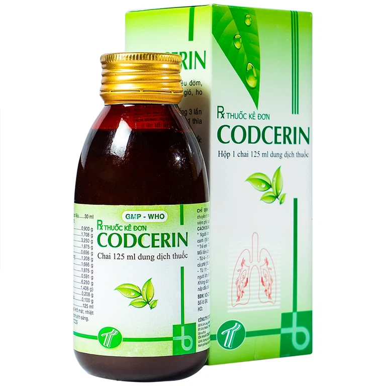 Dung dịch thuốc Codcerin Trường Thọ Pharma chữa ho, tiêu đờm (125ml)