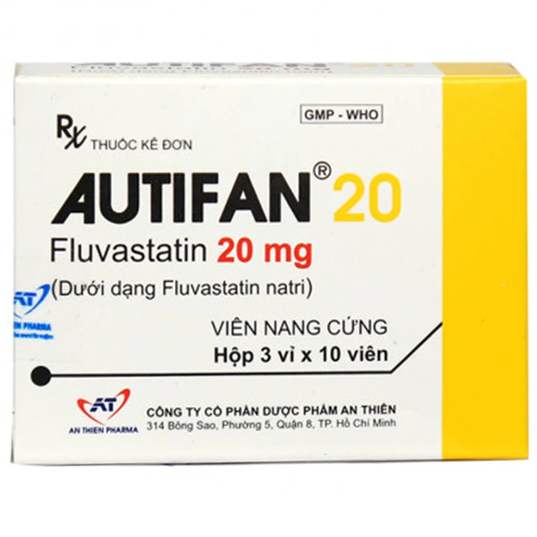 Thuốc Autifan 20 An Thiên điều trị rối loạn lipid huyết (3 vỉ x 10 viên)