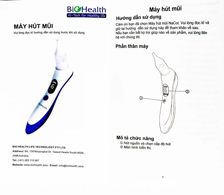 Máy hút mũi điện tử Electric Nasal Aspirator CNXBQ 006 Biohealth 