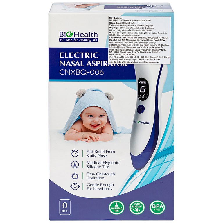 Máy hút mũi điện tử Electric Nasal Aspirator CNXBQ 006 Biohealth 
