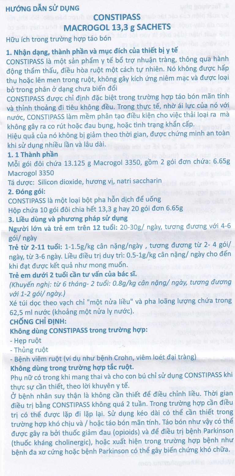 Bột nhuận tràng Constipass Wellcare bổ trợ nhuận tràng, khắc phục chứng táo bón (20 gói)