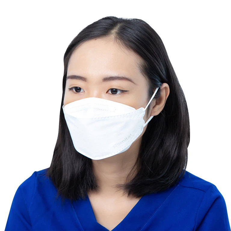Khẩu trang y tế Hamita Advanced 4D Mask màu trắng hỗ trợ ngăn khói, bụi, kháng khuẩn (5 cái)