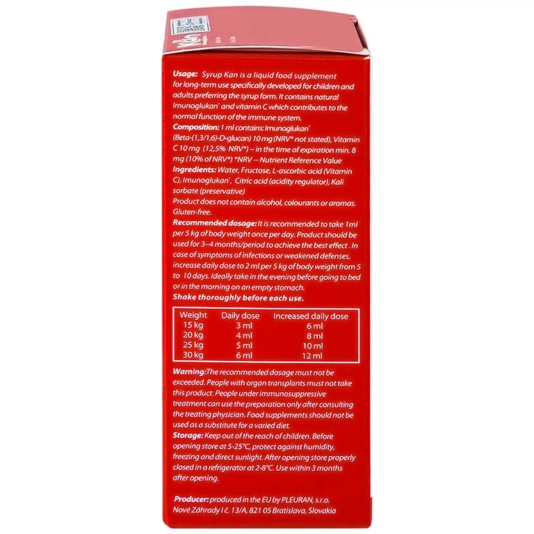 Syrup Kan Imunoglukan P4H Pleuran hỗ trợ tăng cường đề kháng ở trẻ em (120ml)