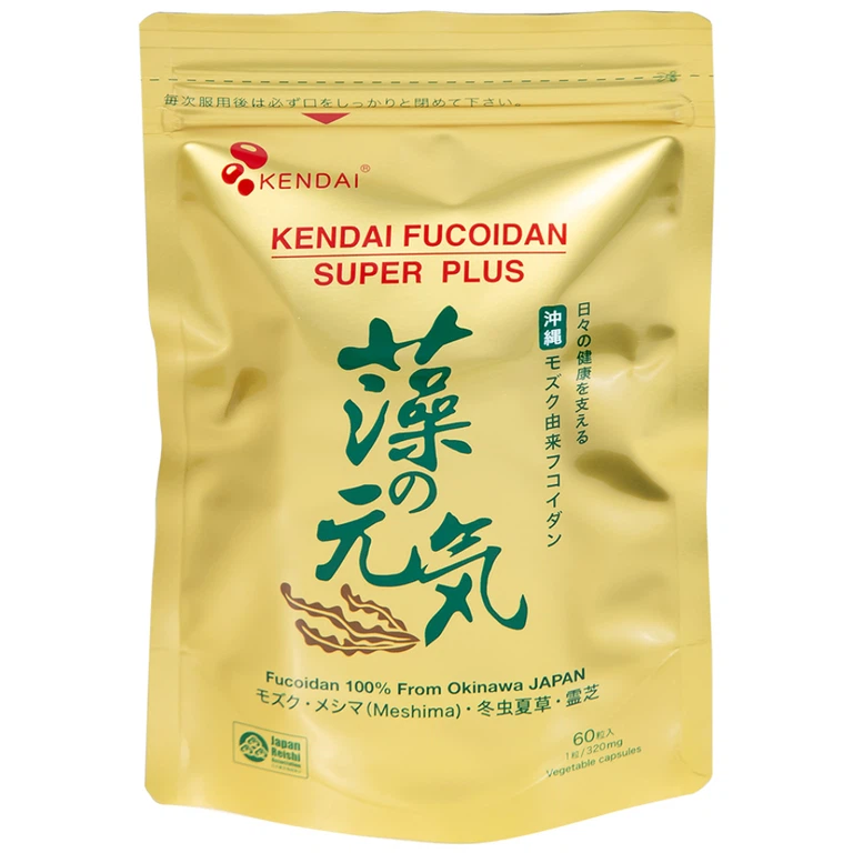Viên uống Kendai Fucoidan Super Plus Sumioka hỗ trợ làm giảm nguy cơ u bướu, bảo vệ gan (60 viên)