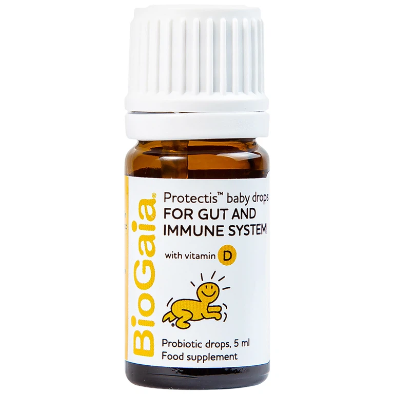 Men vi sinh BioGaia Protectis Baby Drops Vitamin D3 bổ sung lợi khuẩn cho đường tiêu hóa và vitamin D (5ml)
