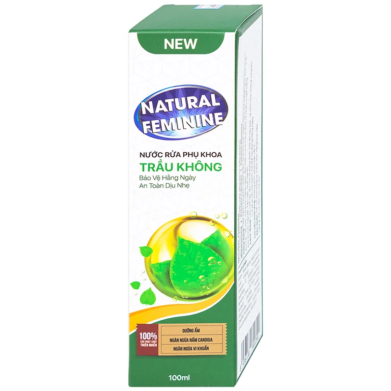 Nước rửa phụ khoa Natural Feminine Trầu Không làm sạch vùng kín, dưỡng ẩm, khử mùi hôi (100ml)