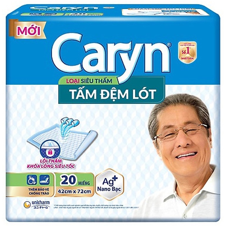 Tấm đệm lót người lớn Caryn siêu thấm size L10 - 42 x 72cm (20 miếng)