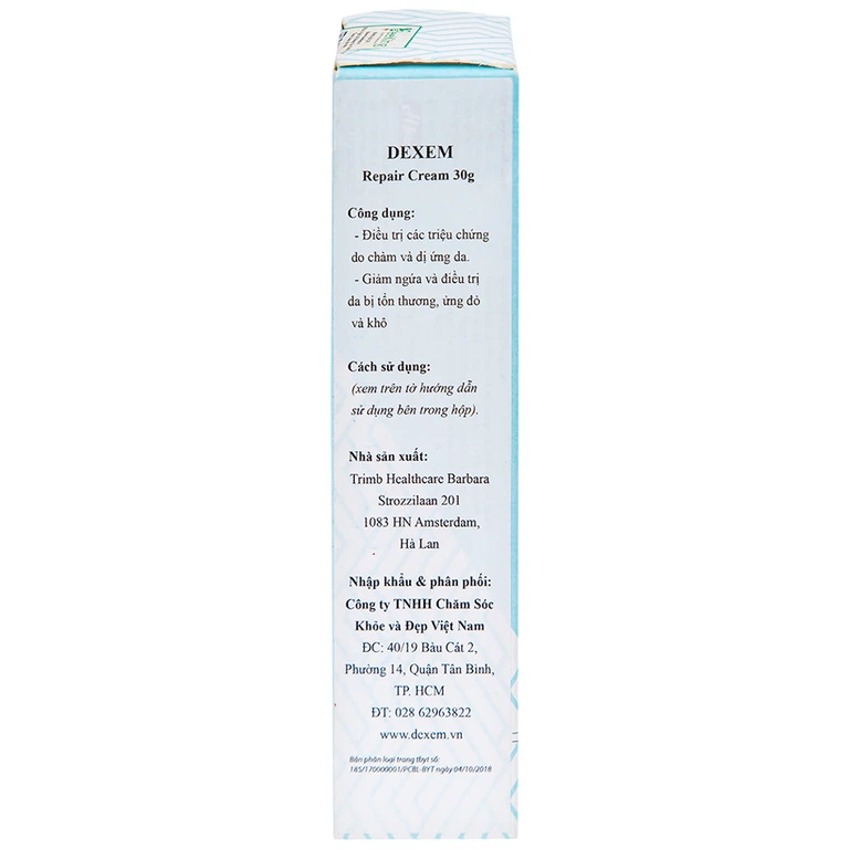 Kem Dexem Eczema Repair Cream điều trị các triệu chứng của bệnh chàm và dị ứng da (30g)