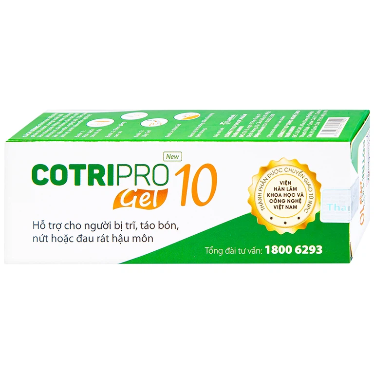 Gel Cotripro hỗ trợ cho người bị trĩ, táo bón, nứt hoặc đau rát hậu môn (10g)