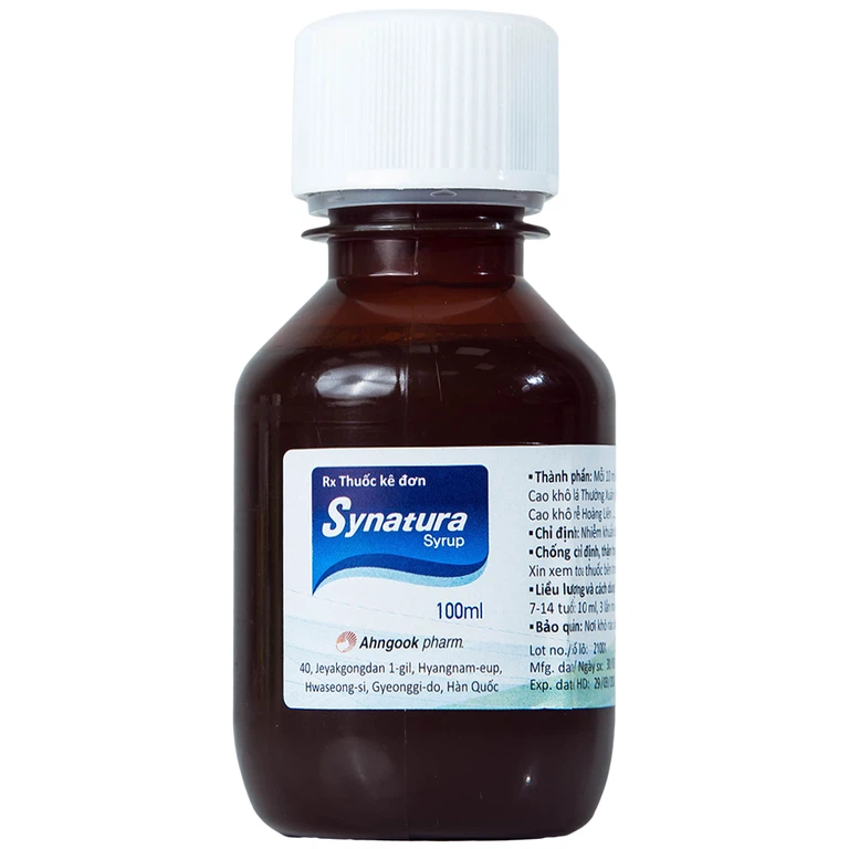 Siro Synatura Ahngook điều trị nhiễm khuẩn hô hấp, viêm phế quản (100ml)