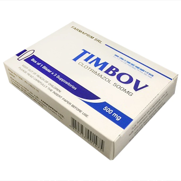 Viên đặt âm đạo Timbov 500mg Farmaprim điều trị nhiễm khuẩn hỗn hợp tại âm đạo (3 viên)