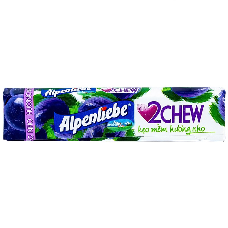 Kẹo mềm Alpenliebe 2Chew Hương Nho giảm căng thẳng, mệt mỏi (16 cây)