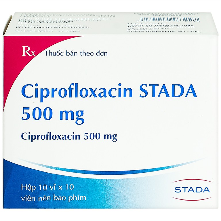 Thuốc Ciprofloxacin Stada 500mg điều trị trong các trường hợp nhiễm khuẩn (10 vỉ x 10 viên)