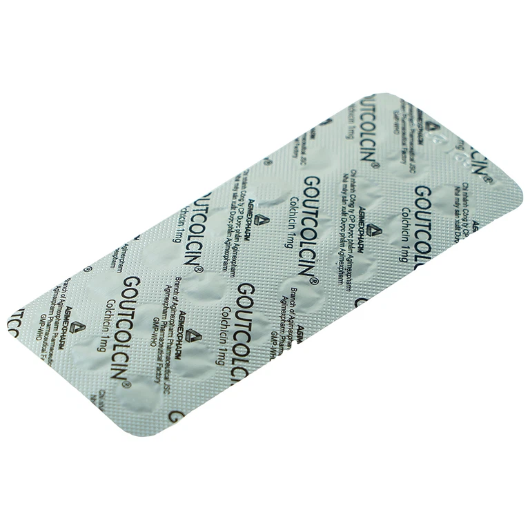 Thuốc Goutcolcin Agimexpharm điều trị đợt cấp của bệnh gút (2 vỉ x 20 viên)