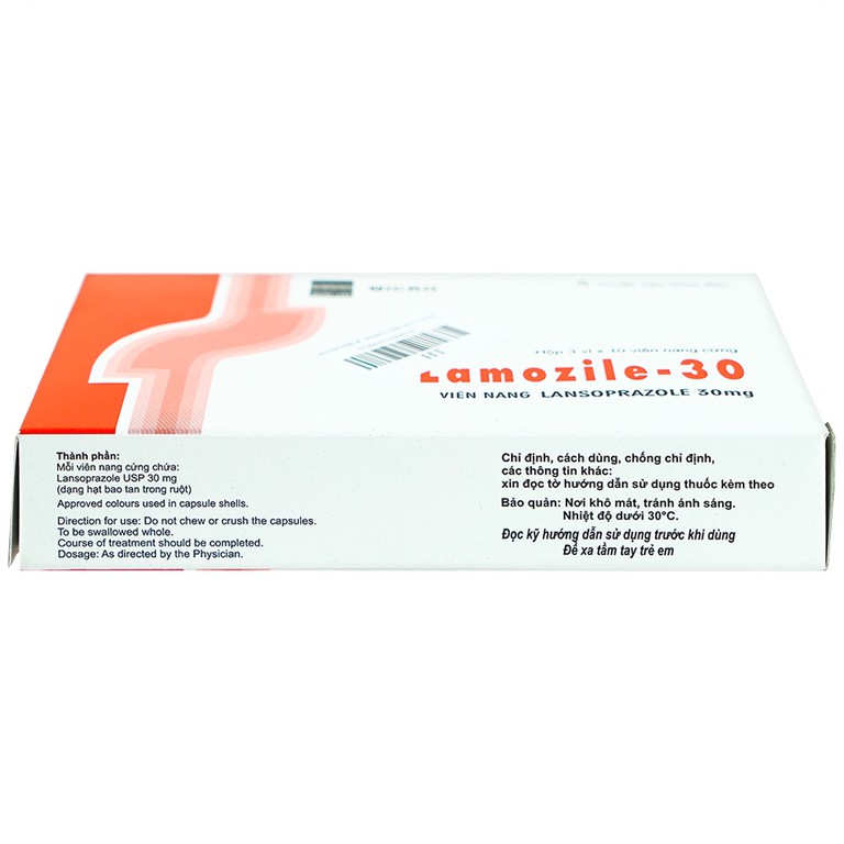 Viên nang cứng Lamozile 30 Micro điều trị loét tá tràng, loét dạ dày, viêm thực quản (3 vỉ x 10 viên) 