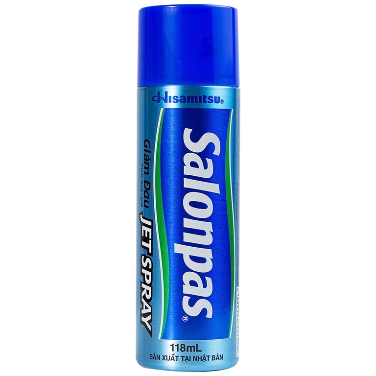 Xịt giảm đau Salonpas Jet Spray Hisamitsu giảm đau, kháng viêm do căng cơ, bong gân (118ml) 