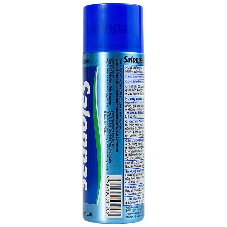 Xịt giảm đau Salonpas Jet Spray Hisamitsu giảm đau, kháng viêm do căng cơ, bong gân (118ml) 