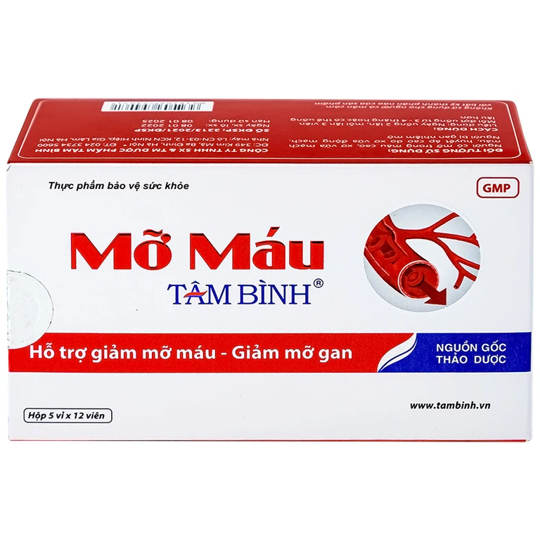 Viên uống Mỡ Máu Tâm Bình hỗ trợ giảm mỡ máu, giảm mỡ gan (5 vỉ x 12 viên)