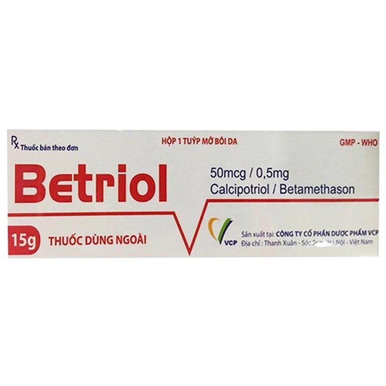 Thuốc mỡ bôi da Betriol 15g VCP điều trị tại chỗ cho bệnh vảy nến thể mảng ổn định