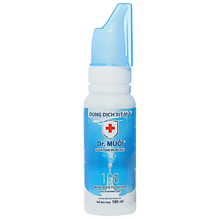 Dung dịch xịt mũi Dr.Muối ngăn ngừa vi khuẩn, vi rút, viêm mũi, viêm xoang (100ml)
