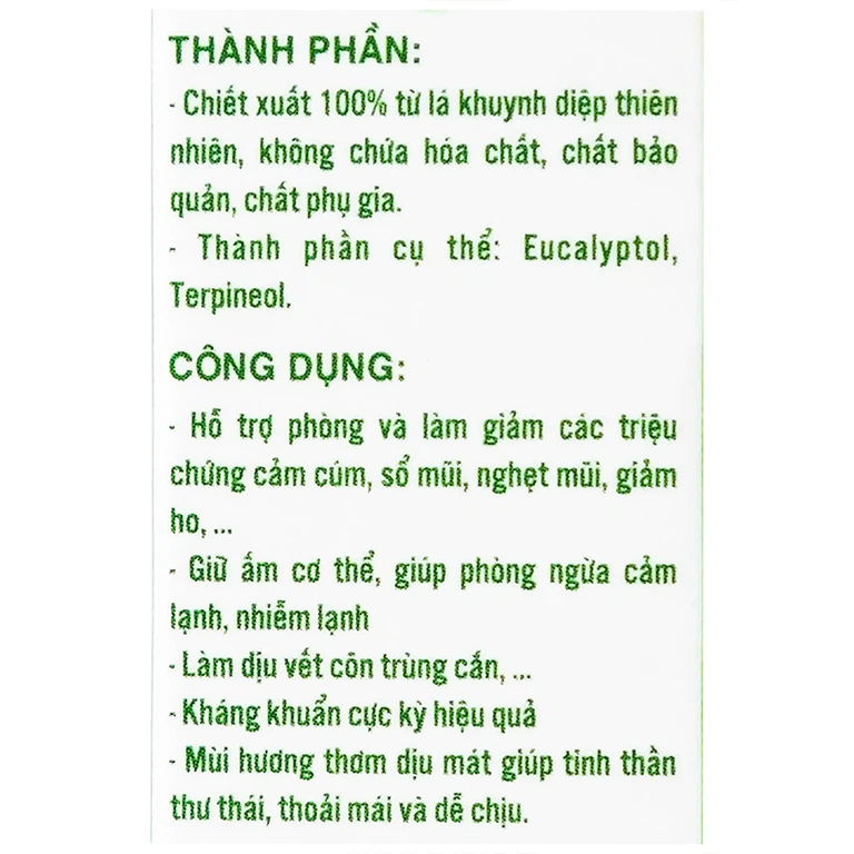 Tinh dầu khuynh diệp Mệ Đoan giúp giảm cảm giác đau, chống viêm (30ml)