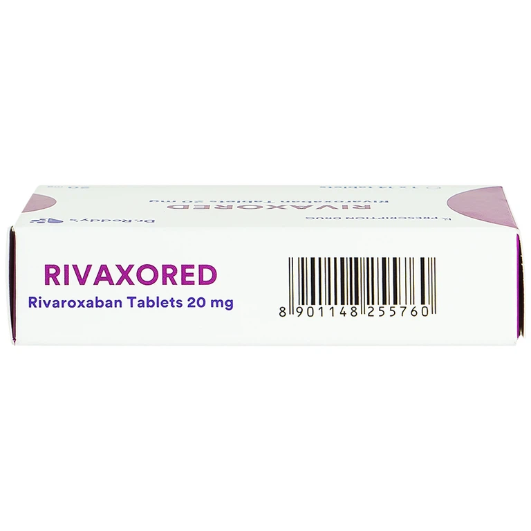 Thuốc Rivaxored 20mg Dr.Reddy's phòng ngừa thuyên tắc huyết khối tĩnh mạch (1 vỉ x 14 viên)