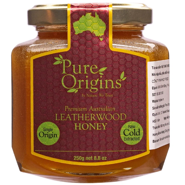 Mật ong nguyên chất Leatherwood Pure Origins chống oxy hóa, tốt cho cơ thể (250g)
